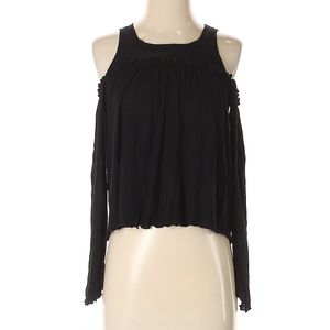 CHASER Black Cold Shoulder Top NWT